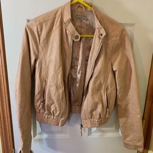 Pale faux leather jacket